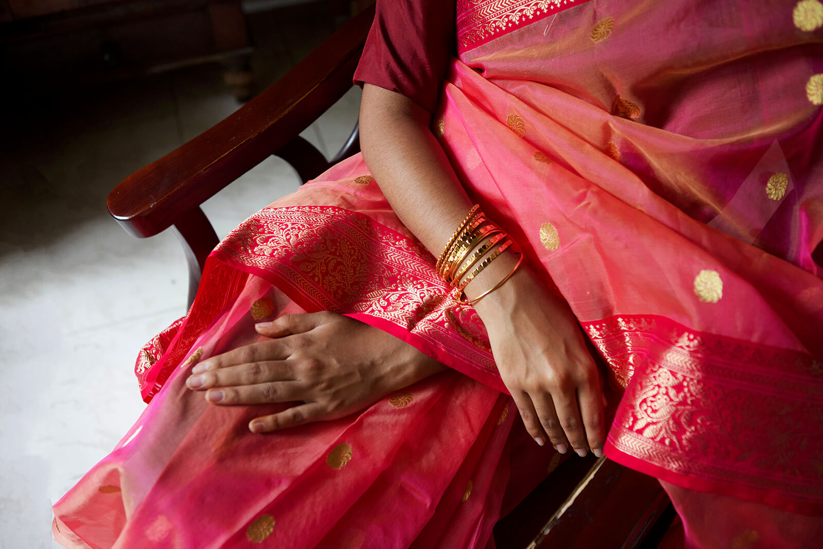 Chanderi pure silk organza saree | Samaga by Niram Neela