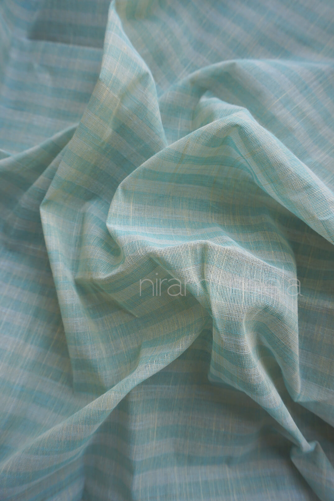 Ice blue handloom Godavari cotton saree | Niram Neela