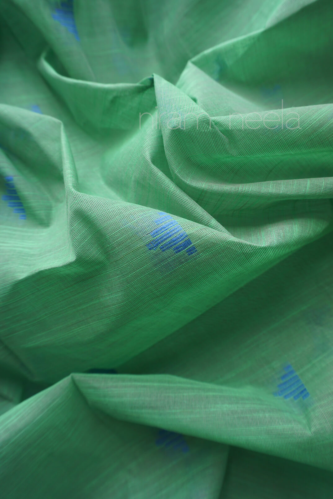 Green and blue handloom Godavari workwear cotton saree | Niram Neela