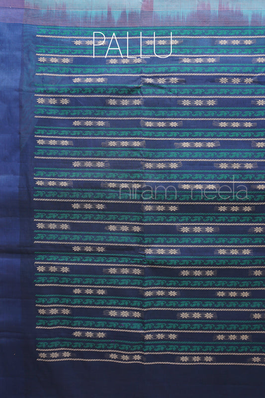 Marine blue and purple Godavari cotton saree | Niram Neela