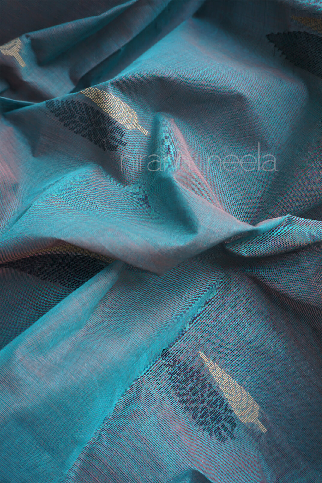 Marine blue and purple Godavari cotton saree | Niram Neela