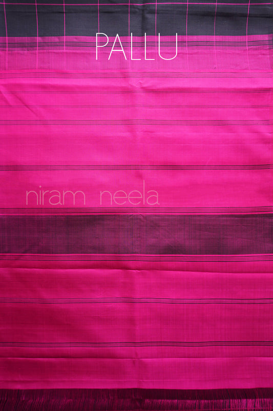 Black and pink Arni silk saree | Niram Neela