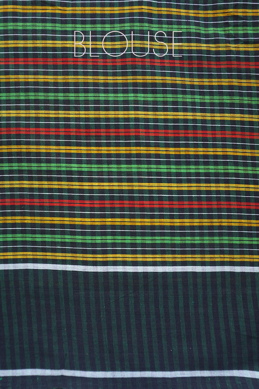Black and multicolour pinstriped Begumpuri cotton saree | Niram Neela