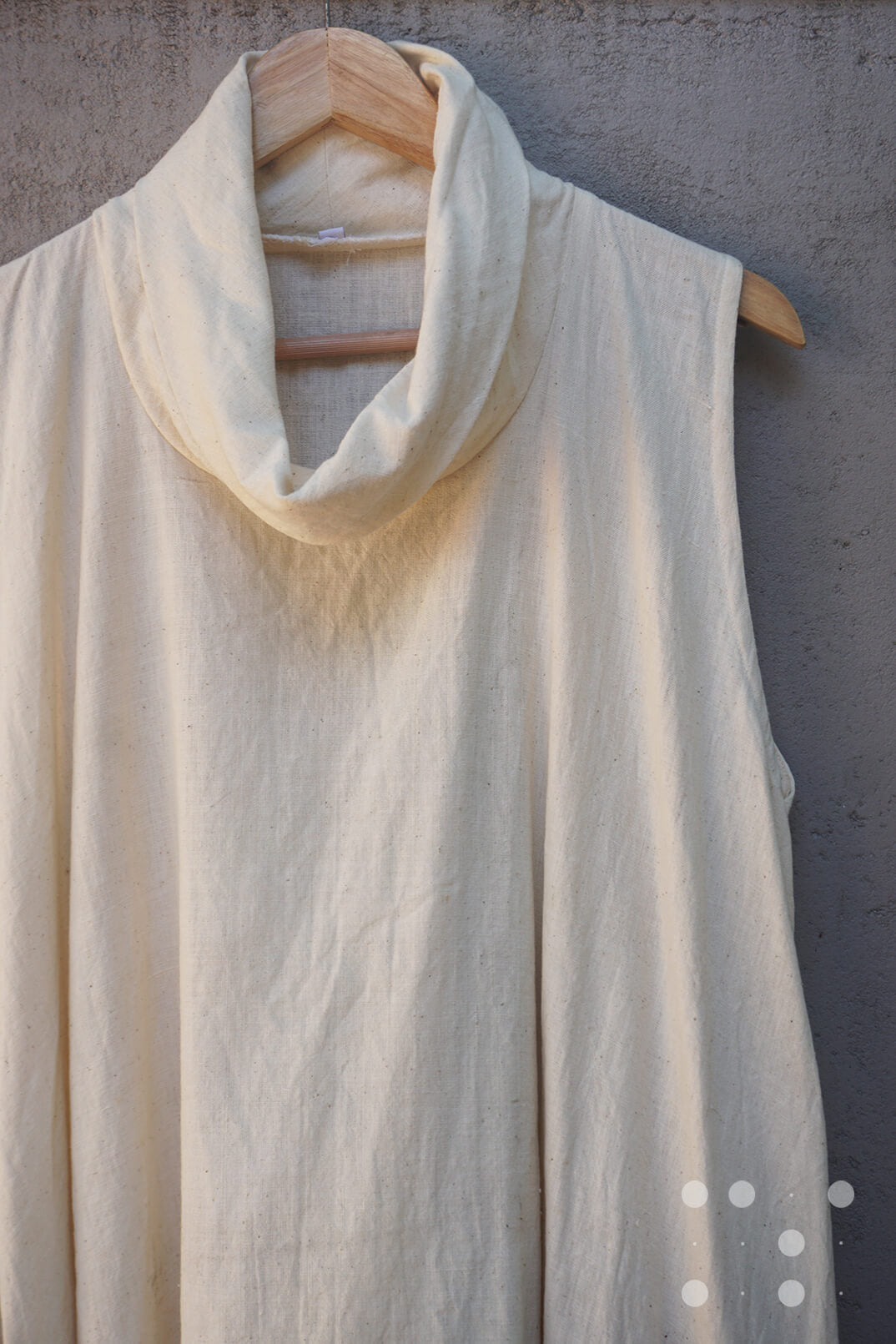 Cowl collar cotton maxi dress in ivory - Braille casuals by Niram Neela