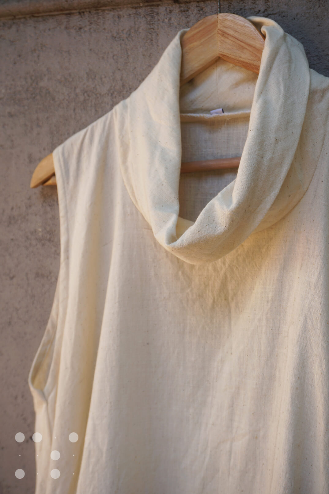 Cowl collar cotton maxi dress in ivory - Braille casuals by Niram Neela