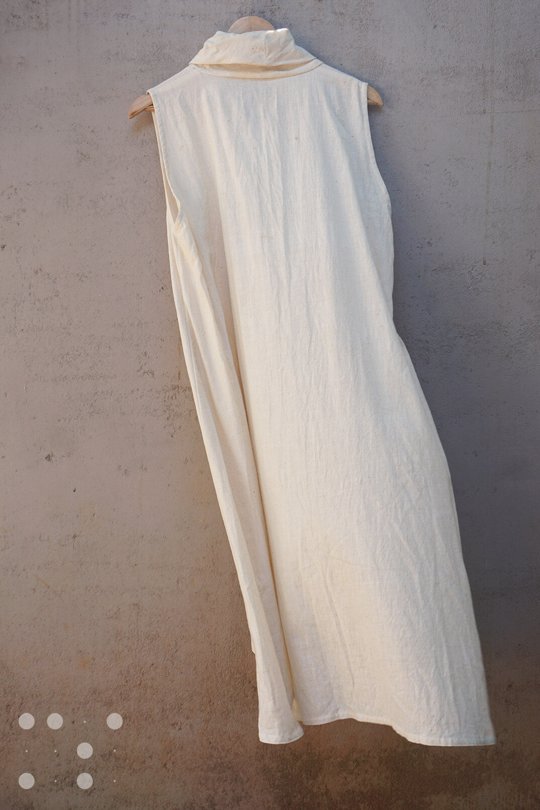 Cowl collar cotton maxi dress in ivory - Braille casuals by Niram Neela