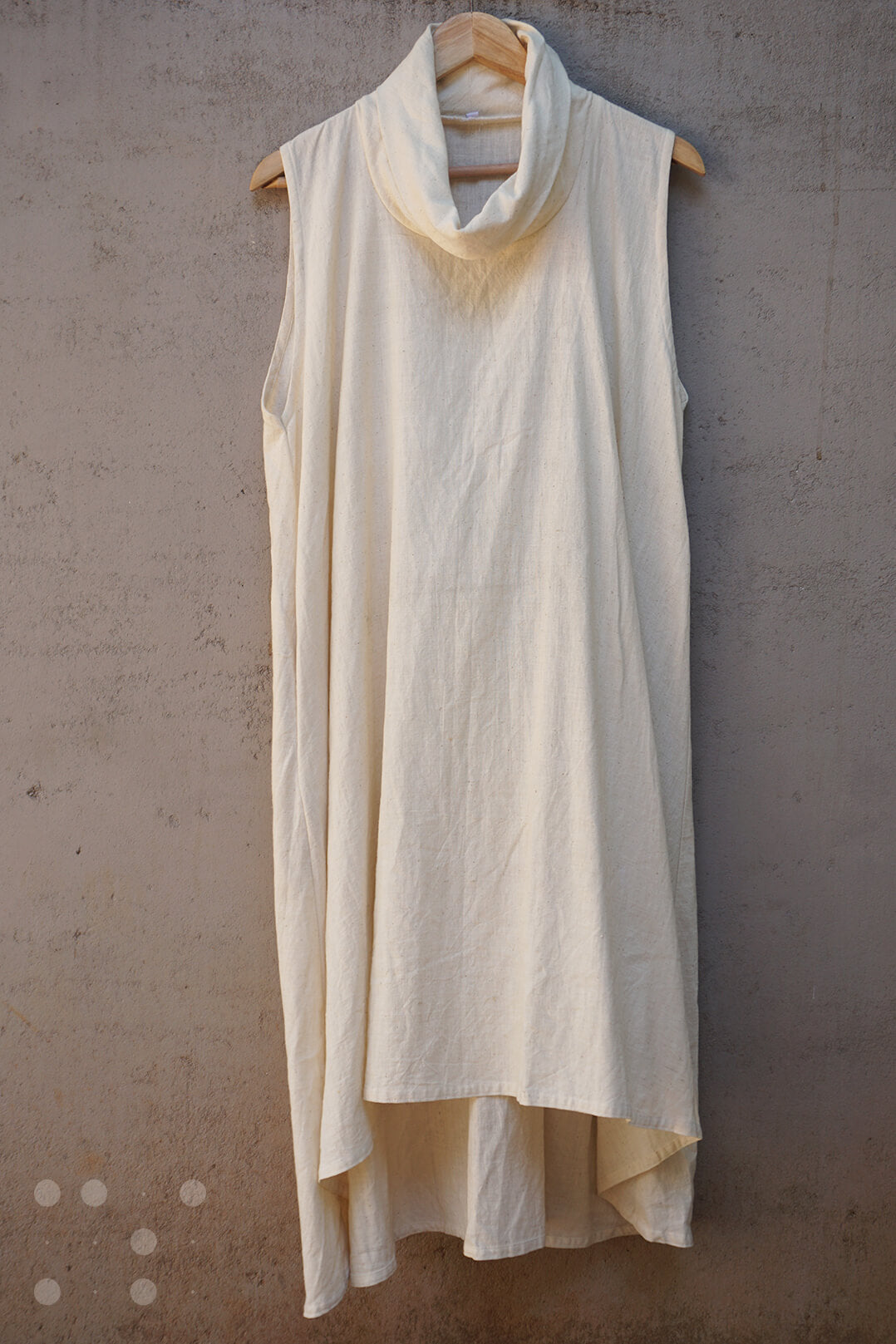 Cowl collar cotton maxi dress in ivory - Braille casuals by Niram Neela