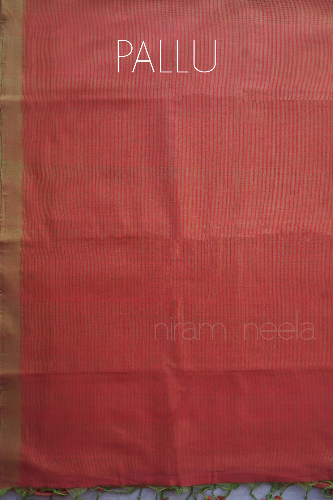 Brown and olive Mangalagiri soft cotton saree | Niram Neela
