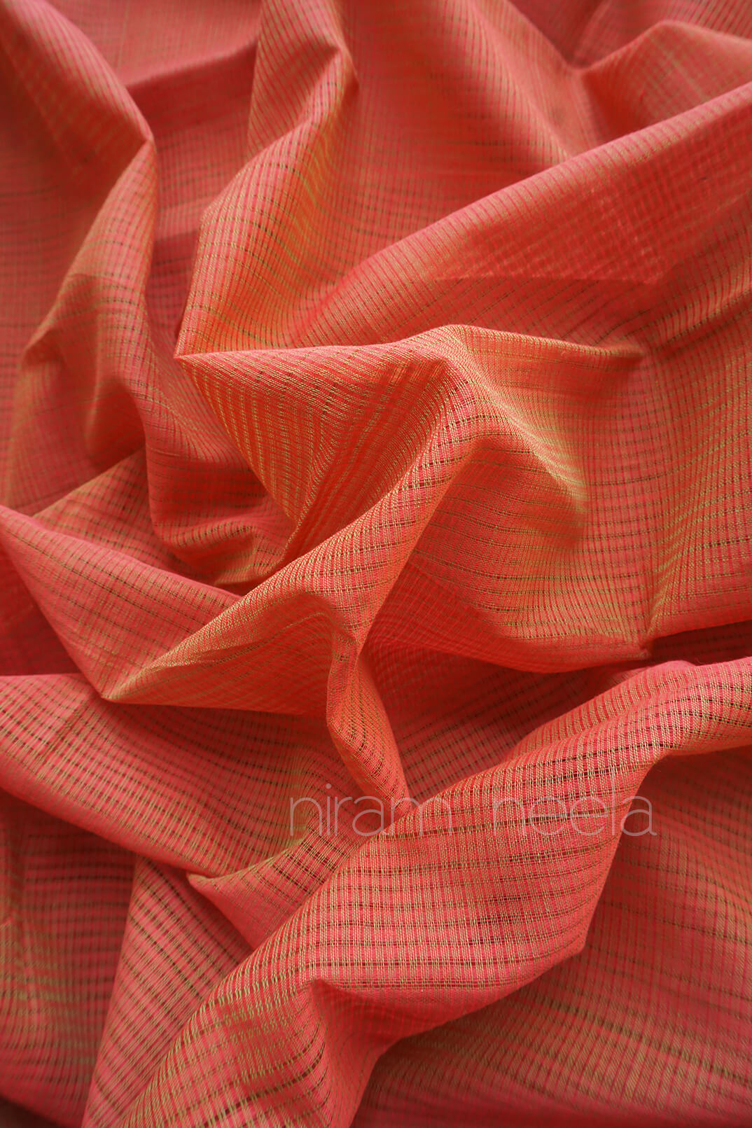 Brown and olive Mangalagiri soft cotton saree | Niram Neela