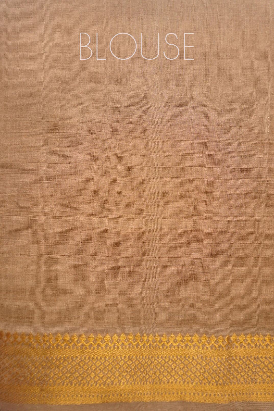 Tan and gold Mangalagiri cotton saree with Nizam border | Niram Neela
