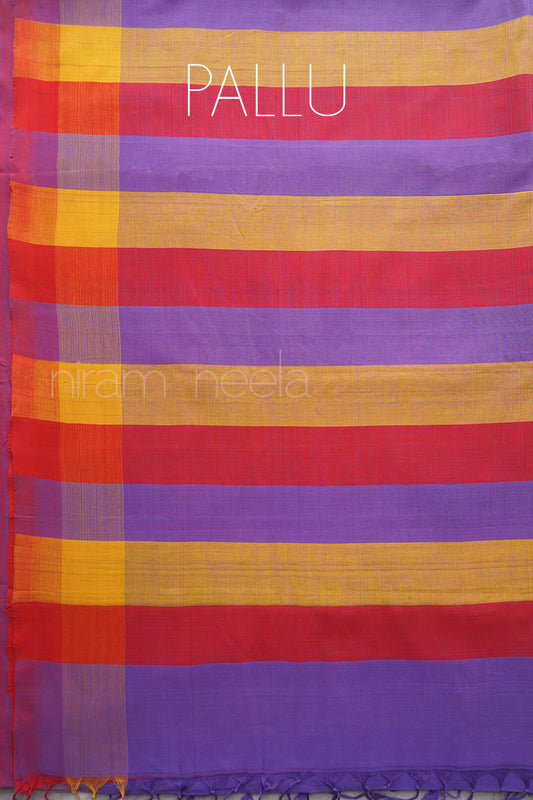 Violet and pink Mangalagiri cotton saree | Niram Neela