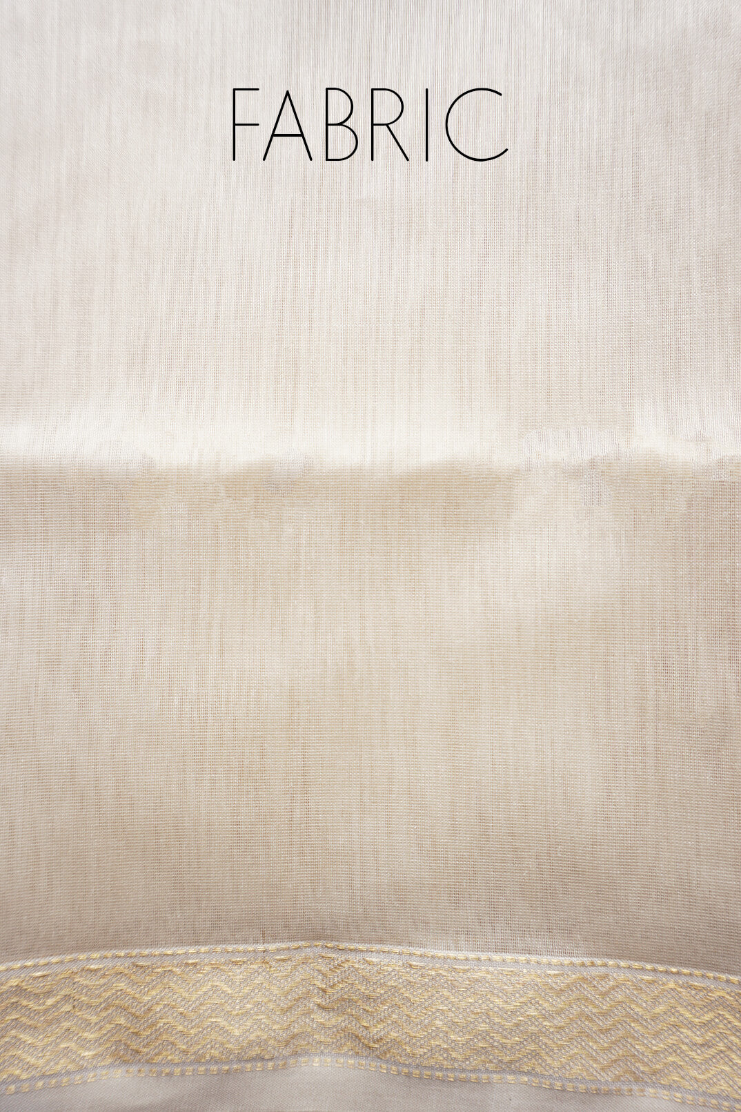 Ivory and gold Maheshwari silk cotton saree - Niram Neela