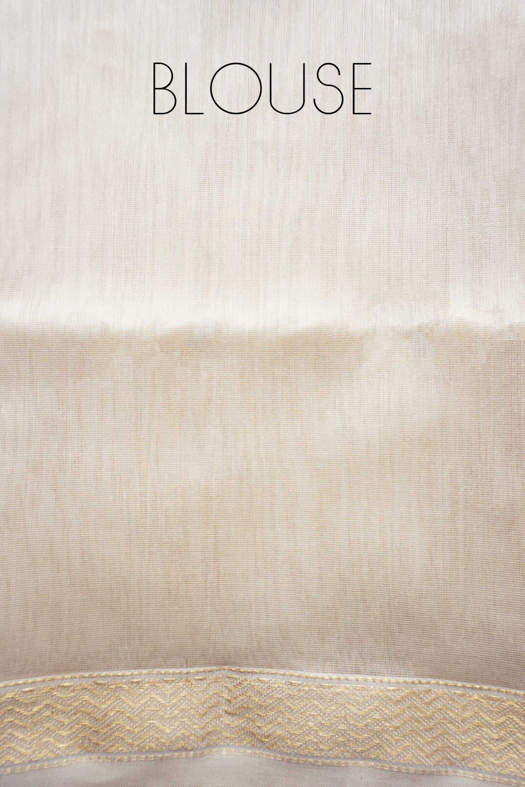 Ivory and gold Maheshwari silk cotton saree - Niram Neela
