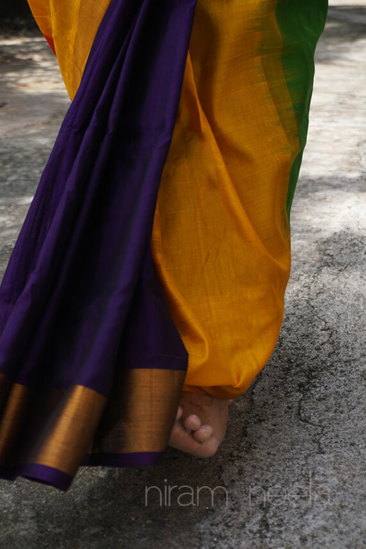 Multicolour Uppada silk saree- - Niram Neela