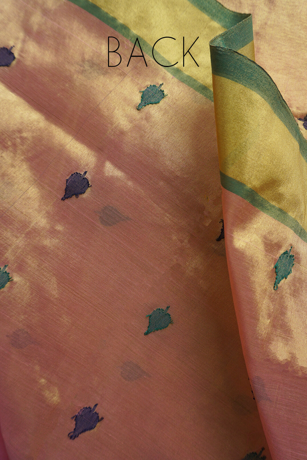 Pink and green handloom Venkatagiri jamdani cotton saree for women from Niram Neela online