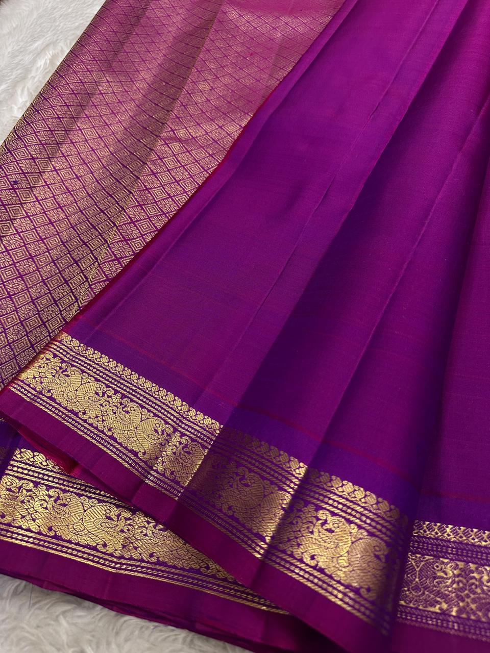 Vadamalli pink Kanjivaram saree