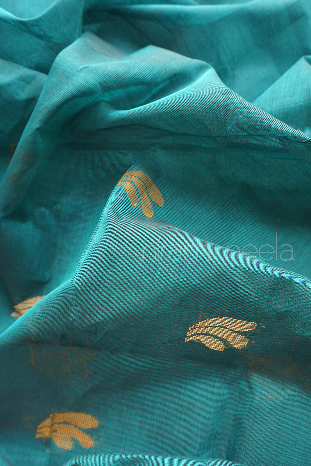 Teal green and purple handloom Godavari cotton saree from Niram Neela