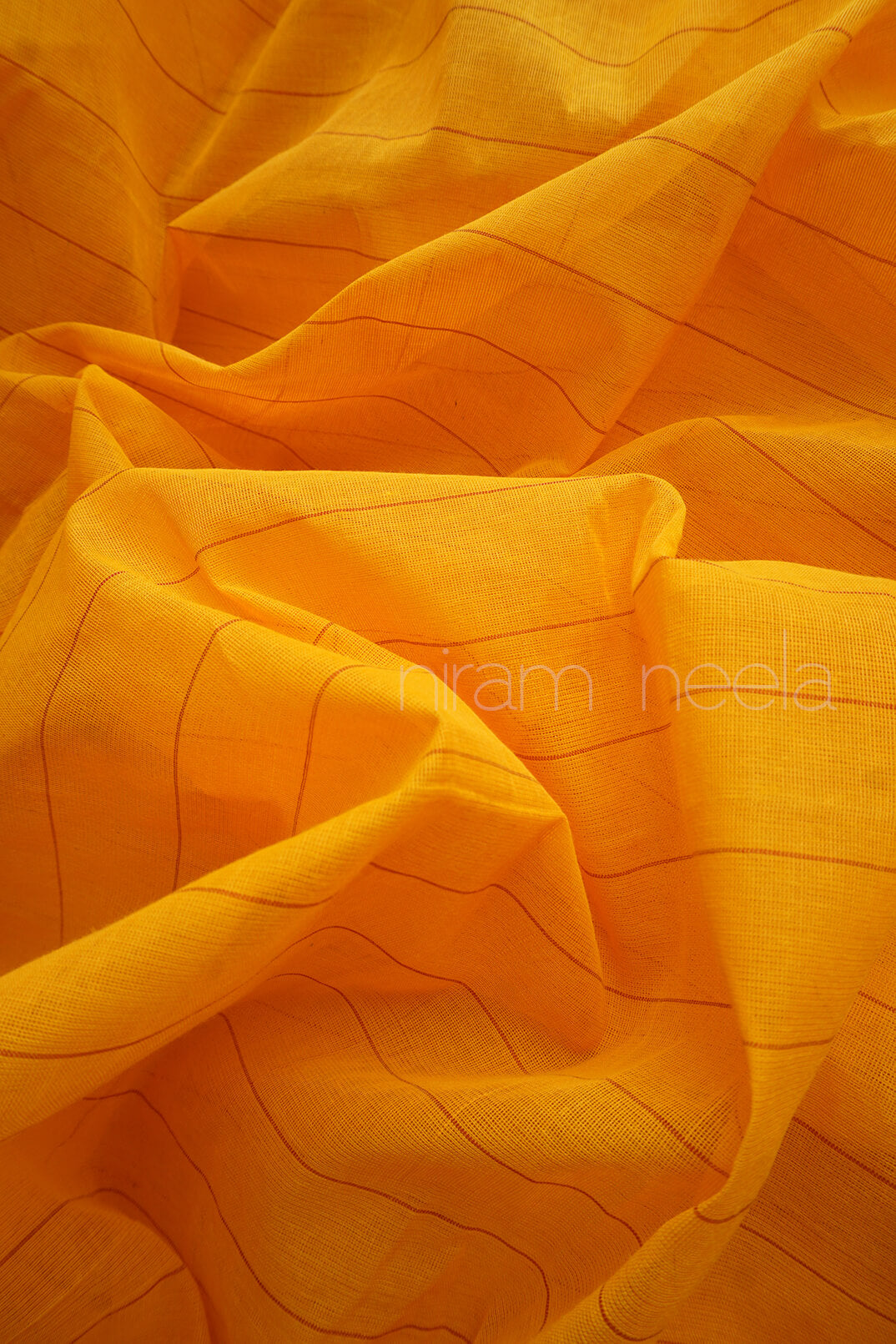 Yellow and brown Aruppukottai cotton saree- - Niram Neela