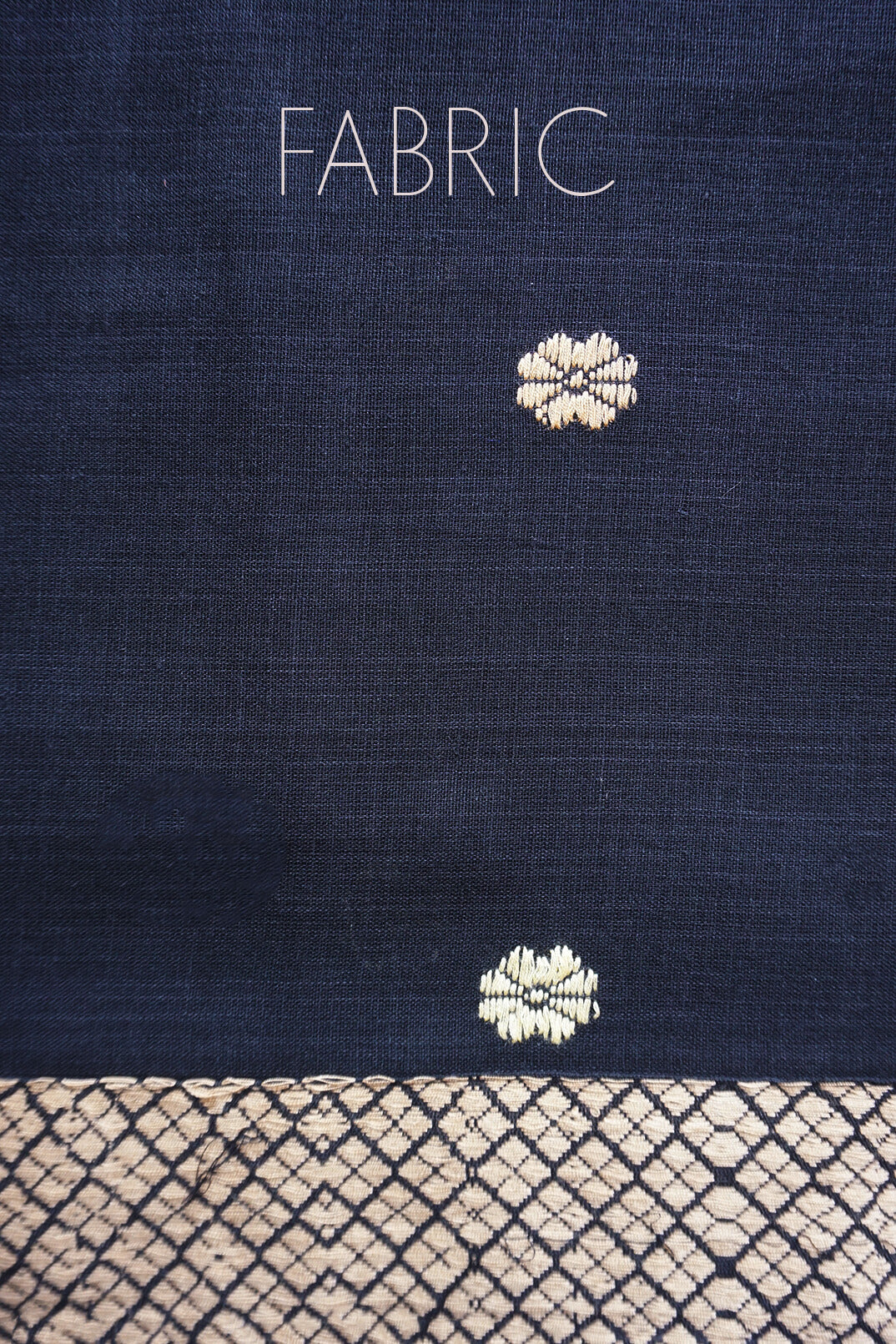Black and beige Assam cotton saree - Niram Neela