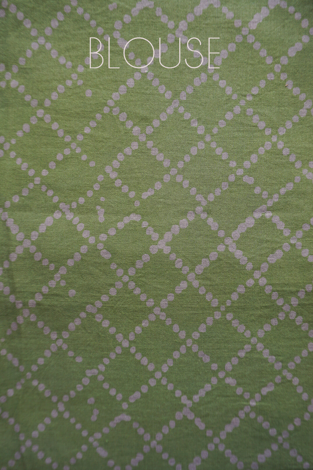 Green cotton Batik print saree | Niram Neela