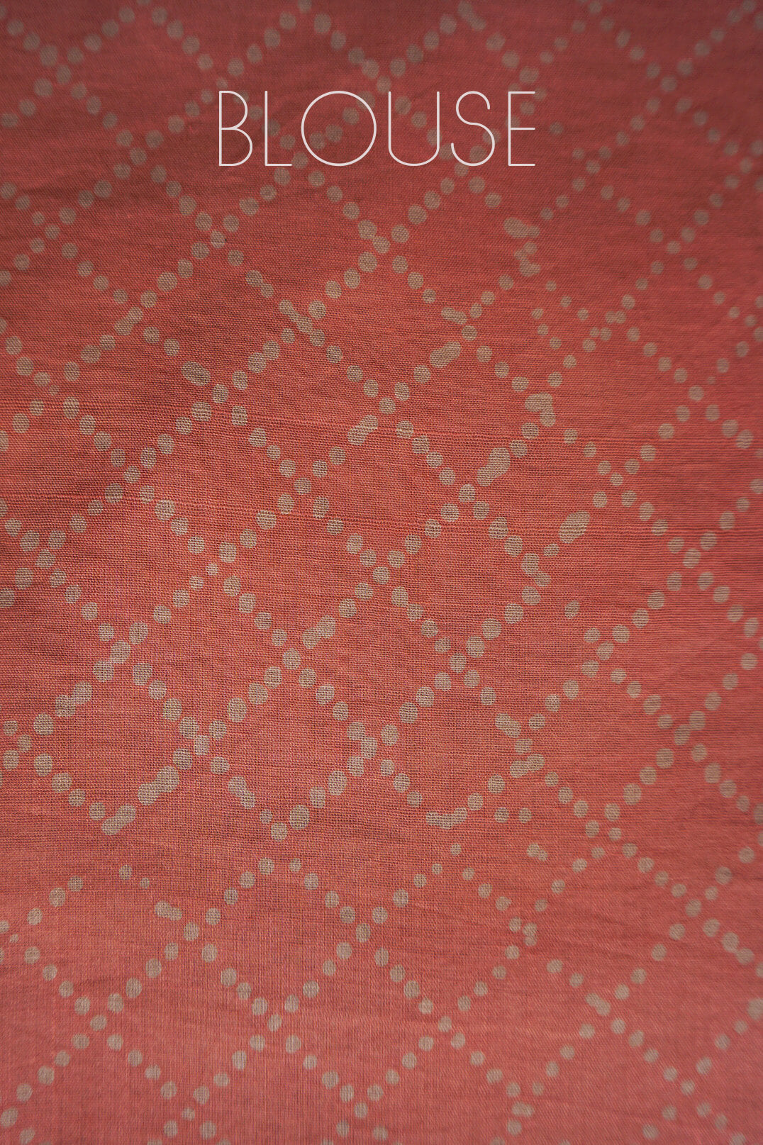 Salmon cotton Batik print saree | Niram Neela