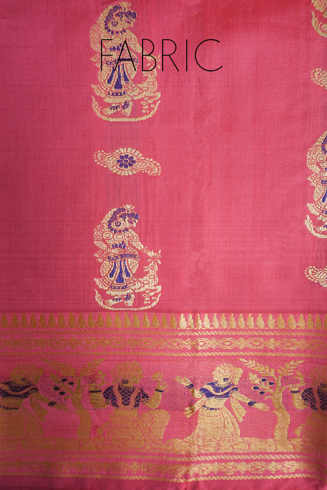 Rose pink Baluchari pure silk saree | Niram Neela