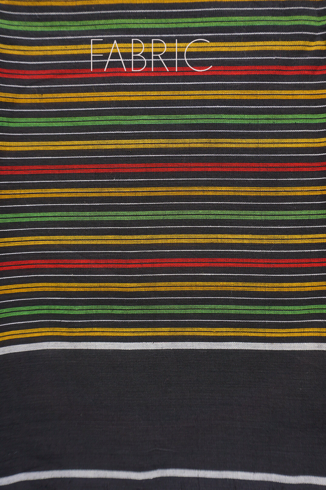 Black and multicolour pinstriped Begumpuri cotton saree | Niram Neela