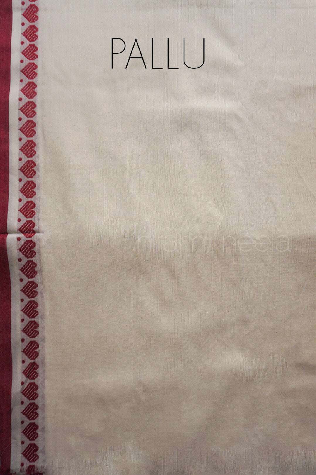 White and red Begumpuri cotton saree | Niram Neela