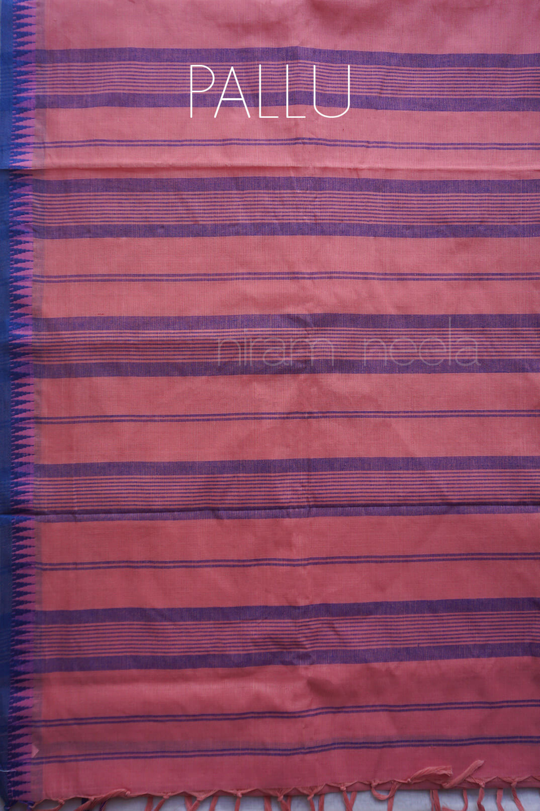 Soft Pink and blue Begumpuri cotton saree | Niram Neela