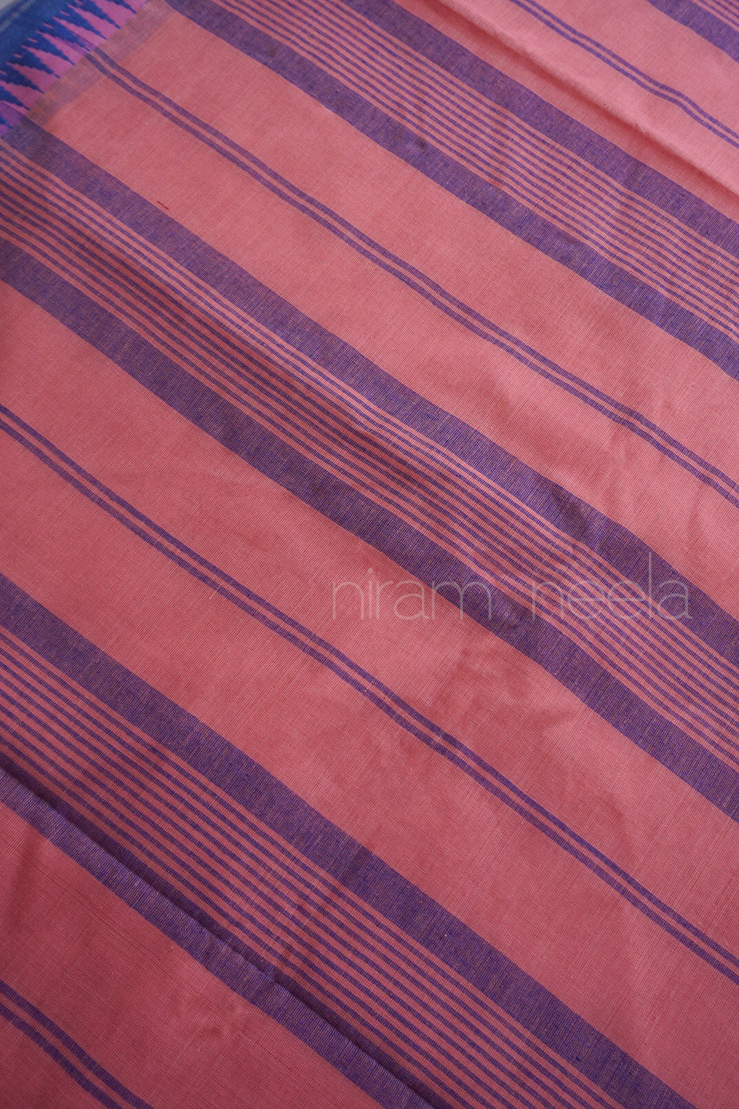 Soft Pink and blue Begumpuri cotton saree | Niram Neela