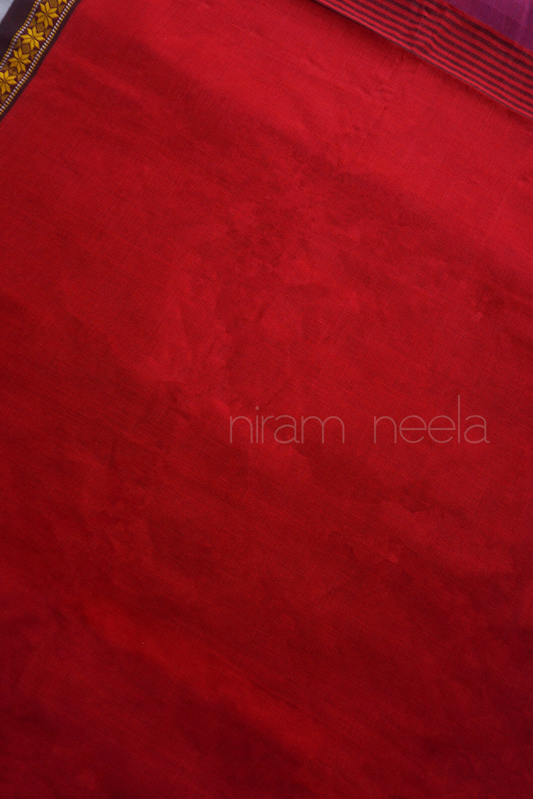Magenta pink and red Begumpuri cotton saree | Niram Neela