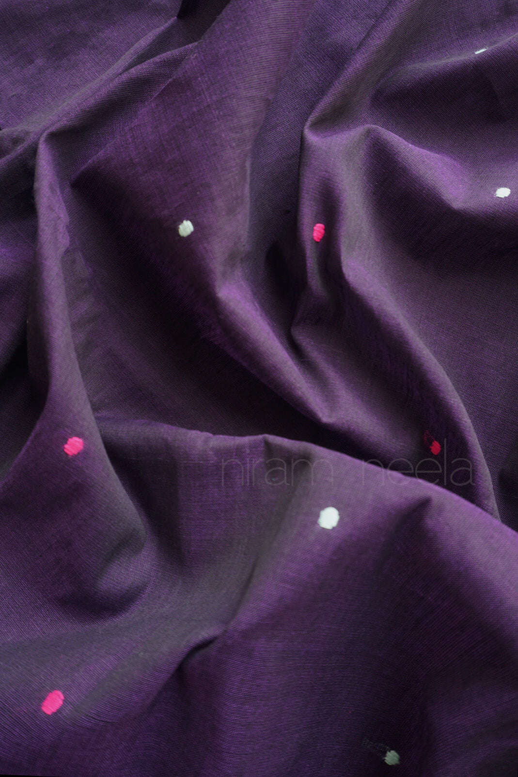 Navy blue ganga jamuna Begumpuri cotton saree | Niram Neela