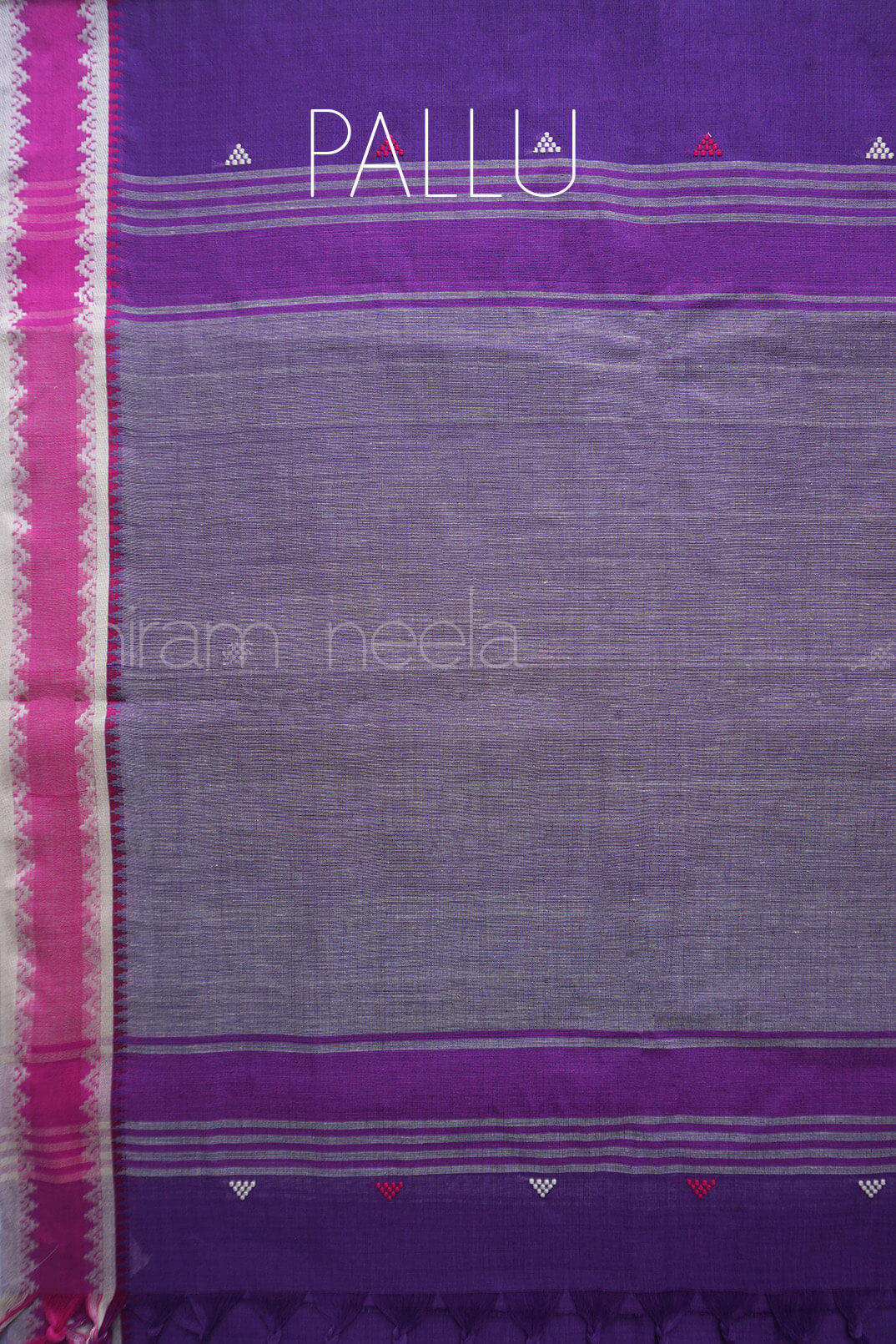 Violet and pink Begumpuri cotton saree | Niram Neela