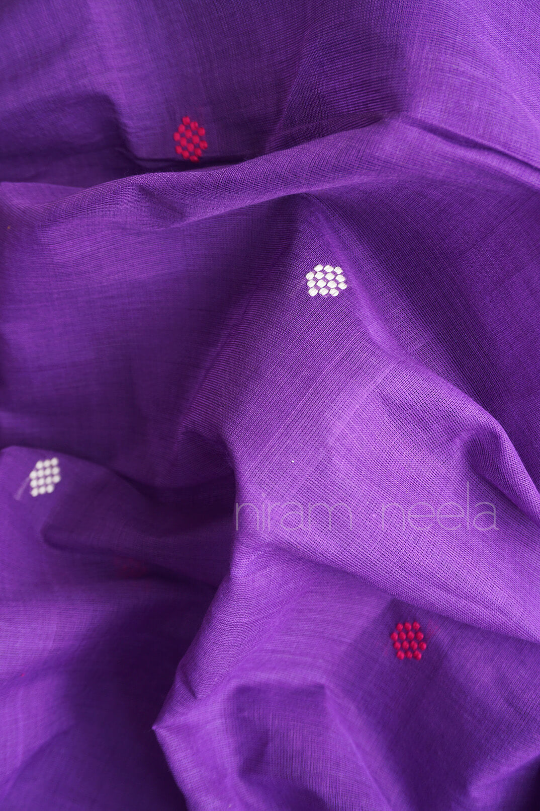 Violet and pink Begumpuri cotton saree | Niram Neela