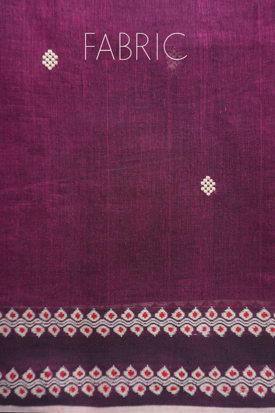 Purple and white Begumpuri cotton saree | Niram Neela