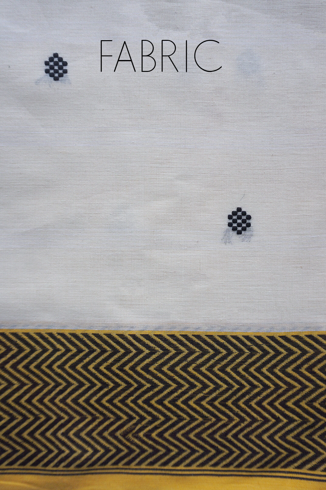 White and yellow Begumpuri cotton saree | Niram Neela