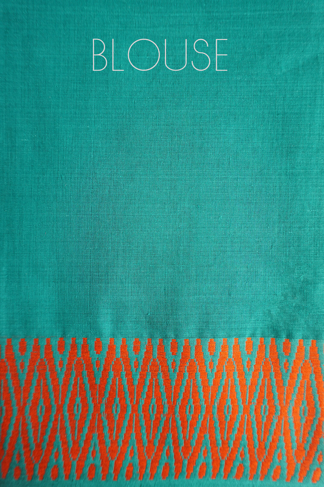 Green and orange Begumpuri cotton saree - Niram Neela