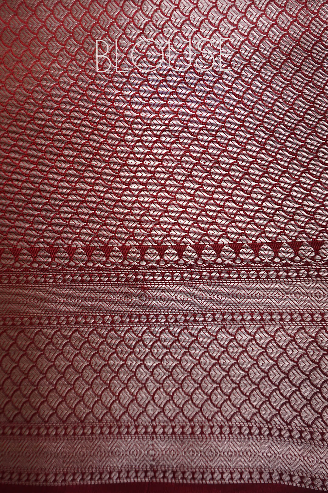 Red and gold Banarasi Munga silk saree | Samaga by Niram Neela