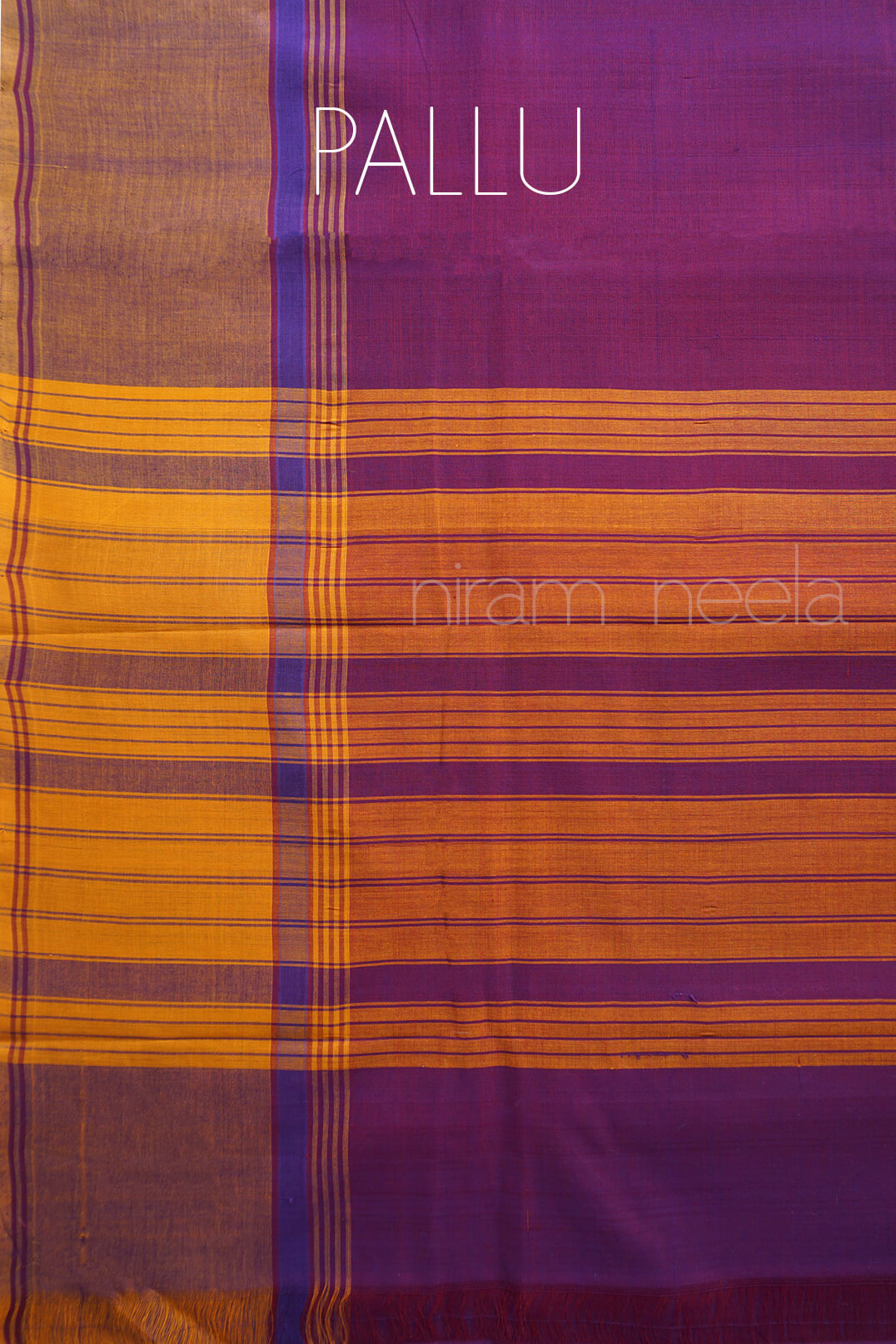 Purple and yellow Chettinad handloom cotton saree from Niram Neela