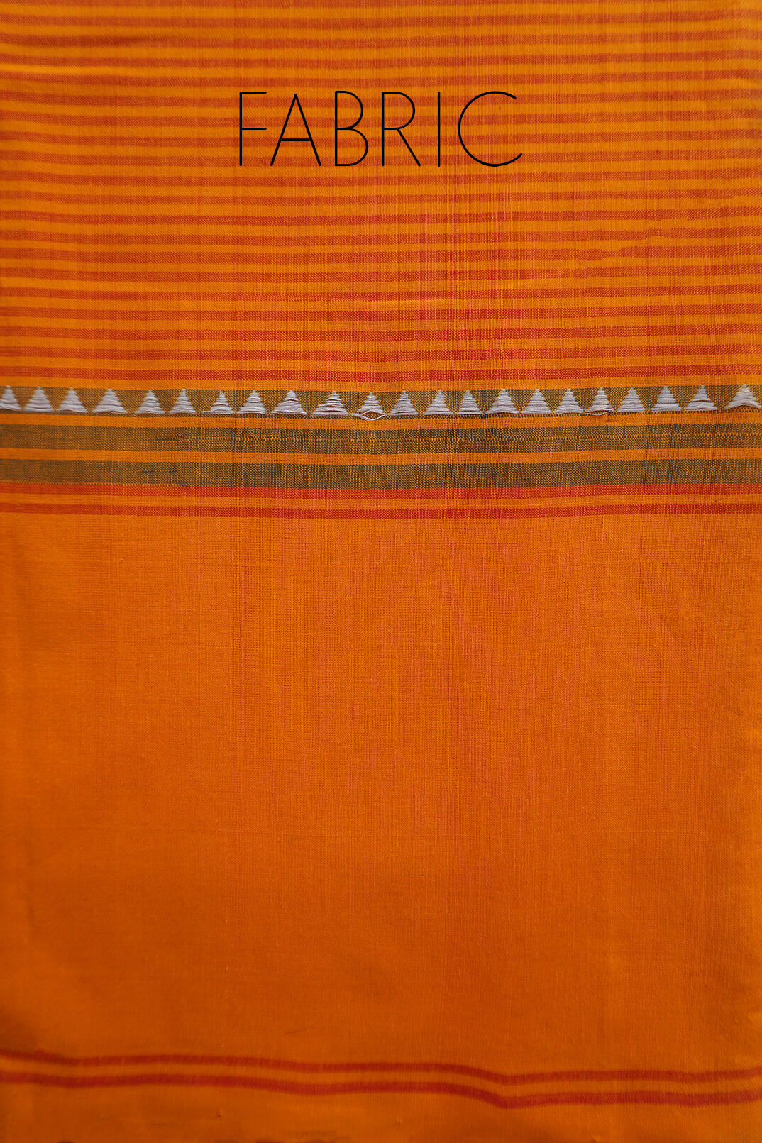 Yellow and red striped Chettinad cotton saree