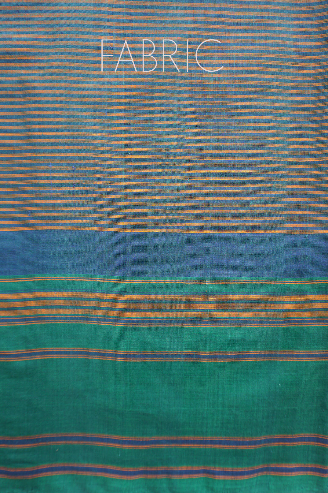 Green and peacock blue striped Chettinad cotton saree | Niram Neela