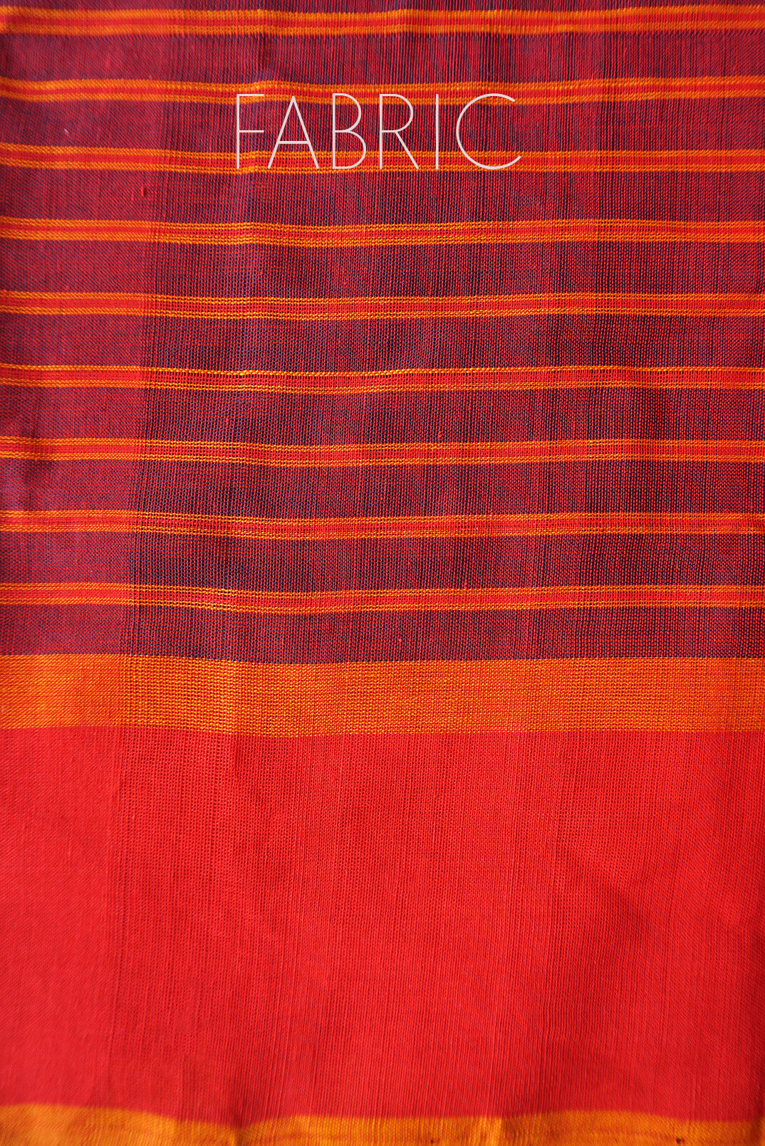 Red and orange striped Chettinad cotton dupatta | Cotton Duppattas by Niram Neela