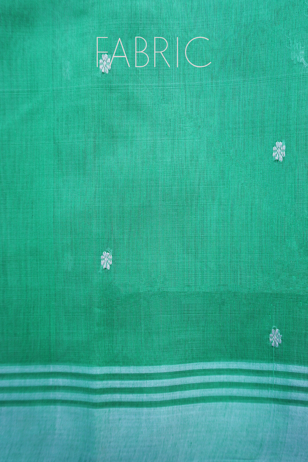 Green and white Chanderi cotton saree - Niram Neela