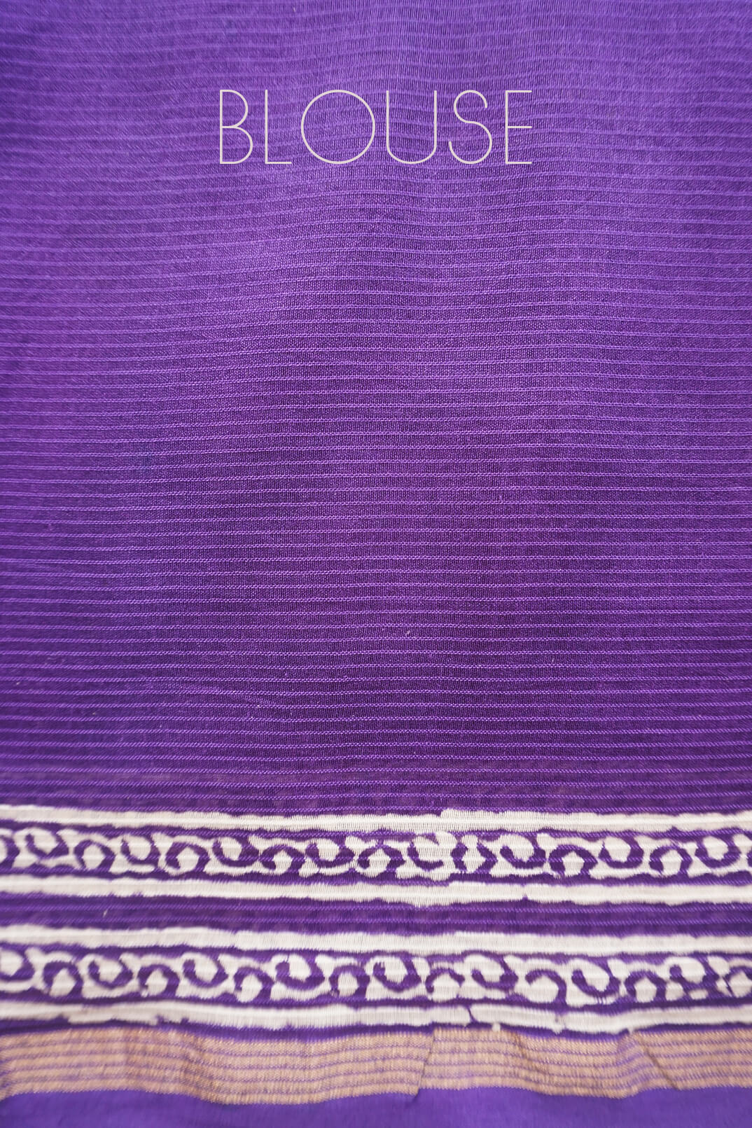 Violet and white printed Chanderi silk cotton saree | Printed silk sarees by Niram Neela