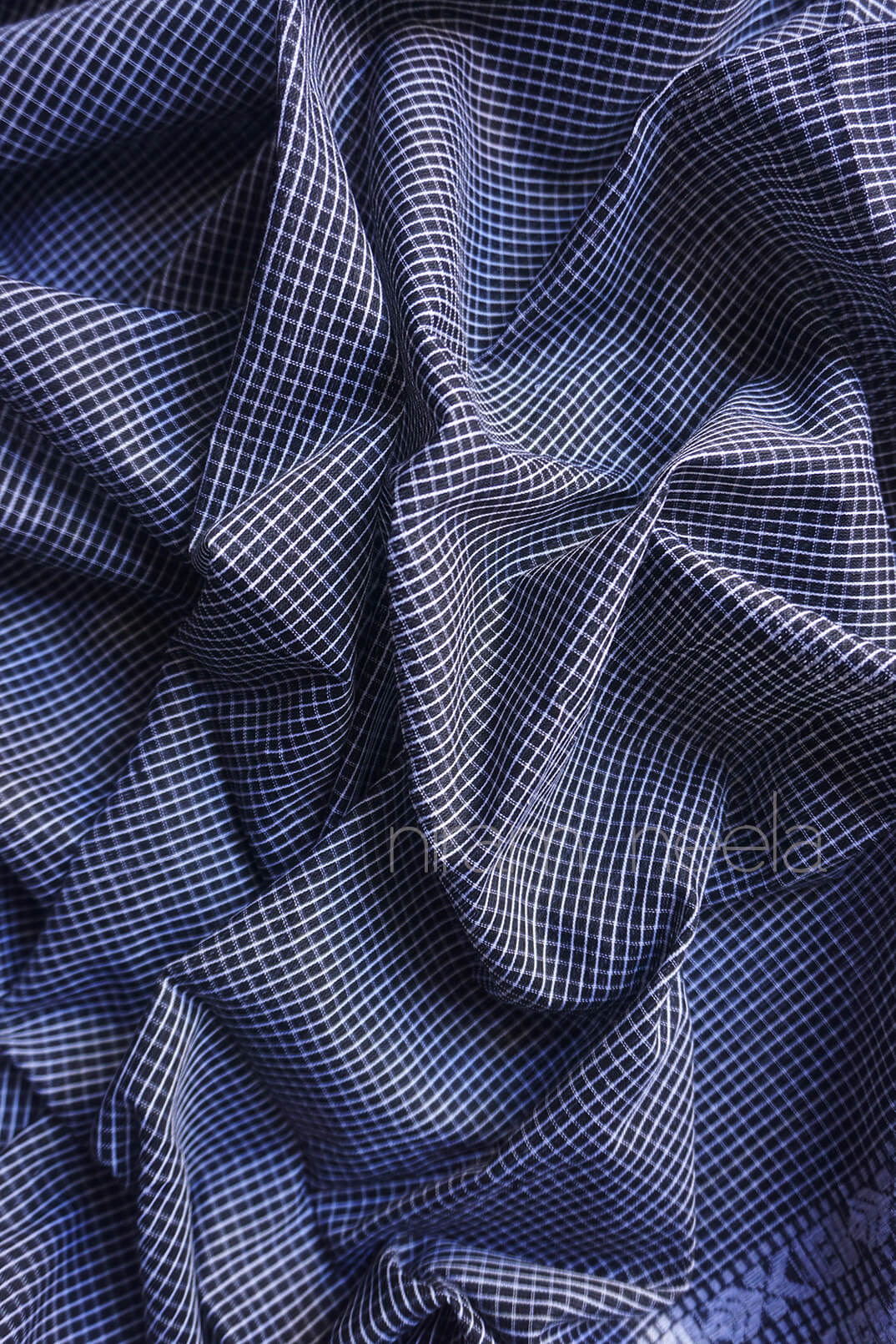 Black and white Dhaniakhali cotton saree | Niram Neela