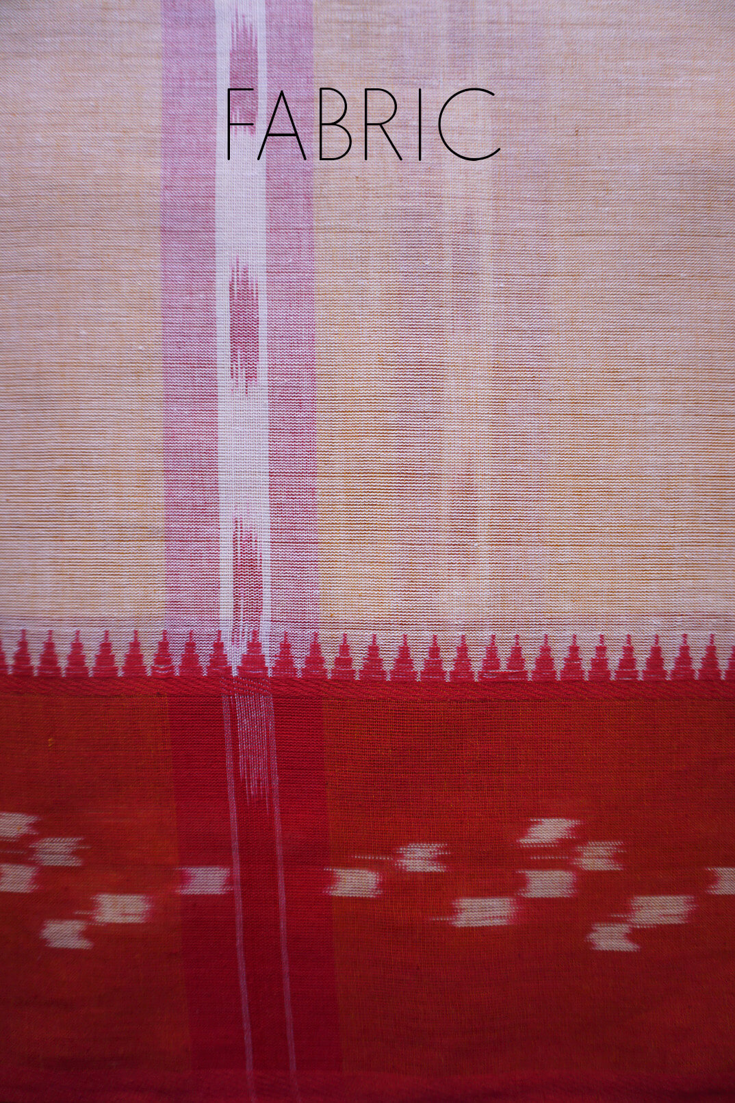 Cream and red Dhaniakhali cotton saree | Niram Neela