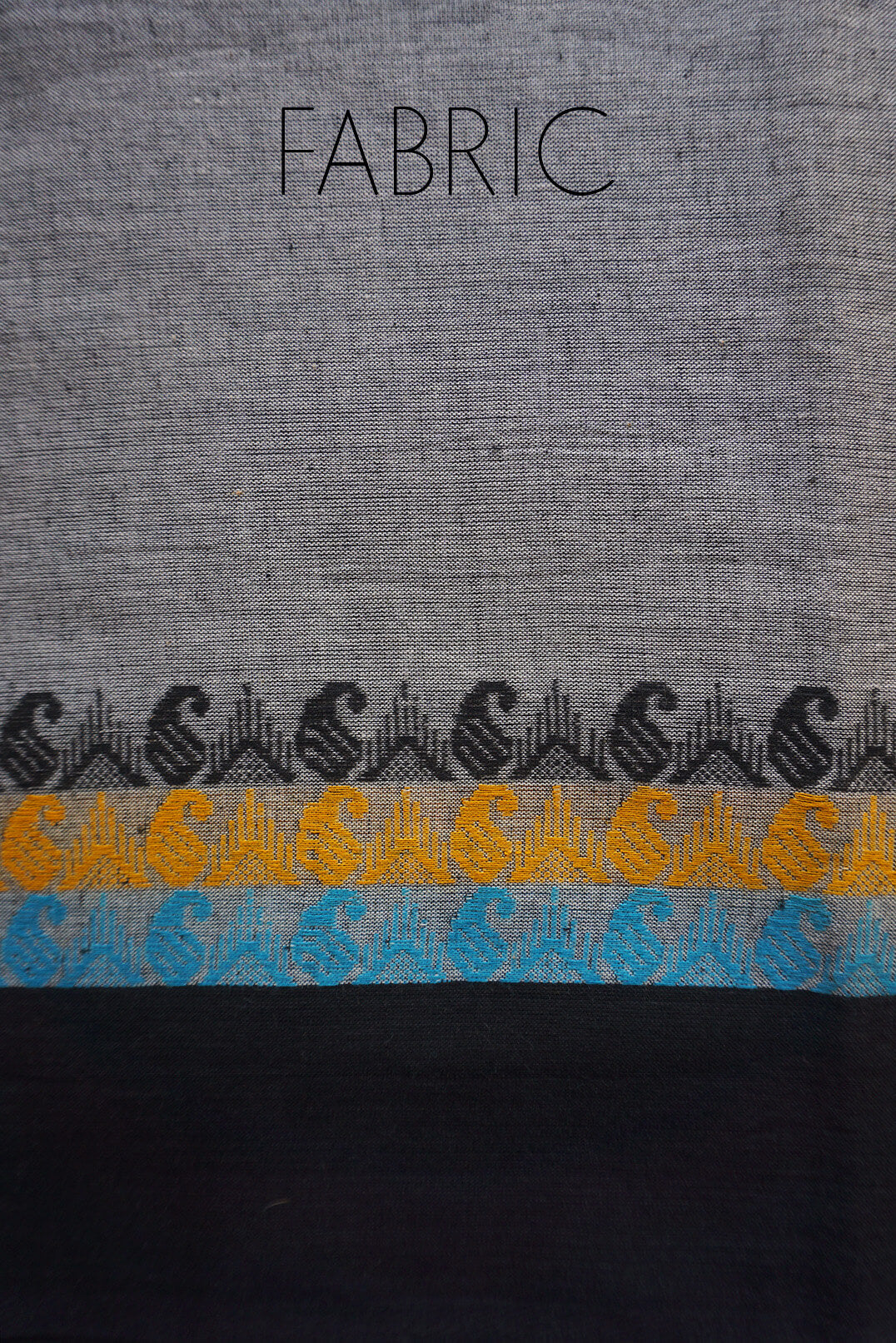 Grey and blue Dhaniakhali cotton saree | Niram Neela