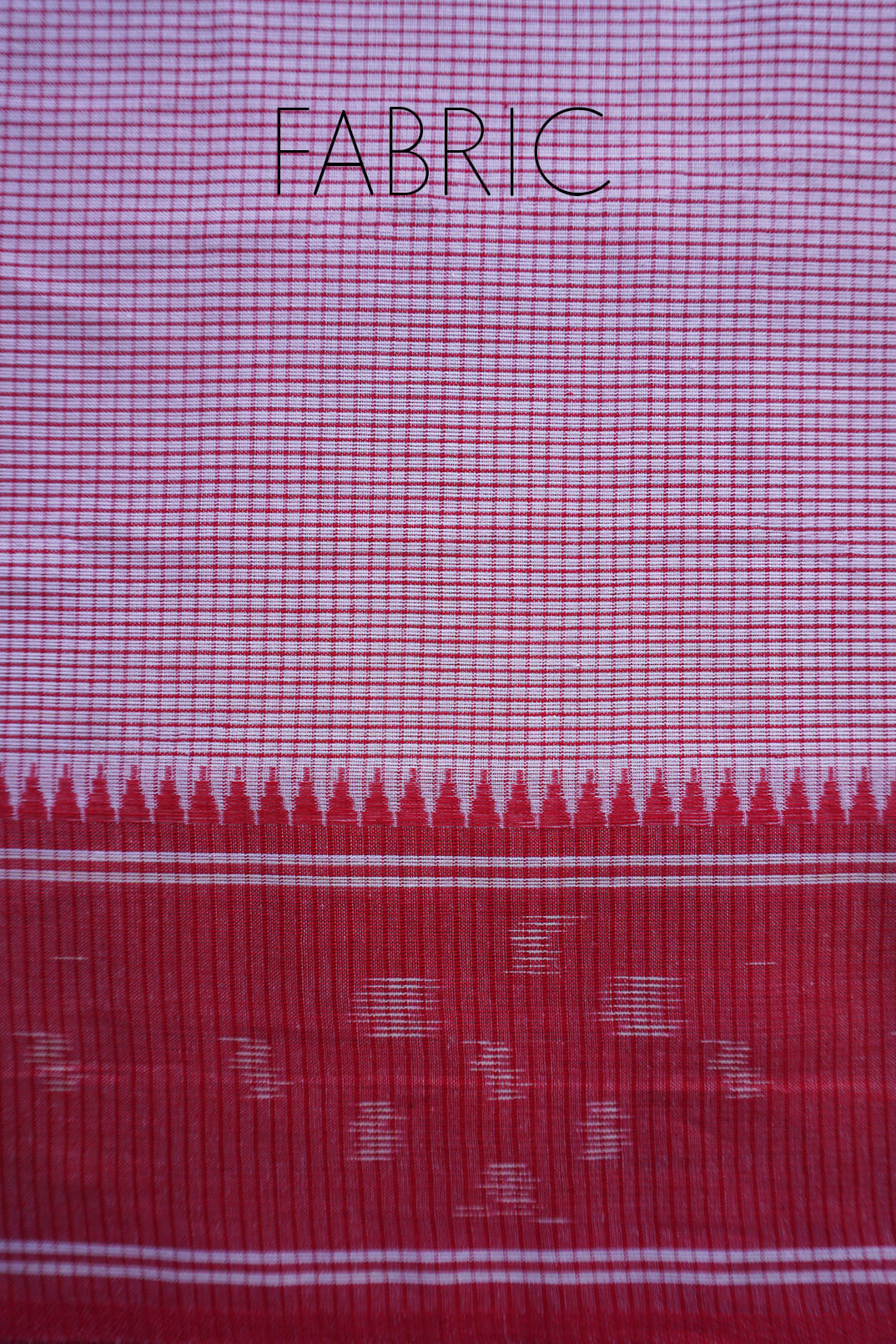 White and red Dhaniakhali cotton saree | Niram Neela