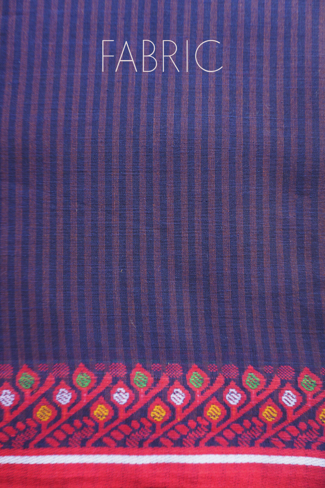 Navy and red pinstriped Dhaniakhali saree | Niram Neela