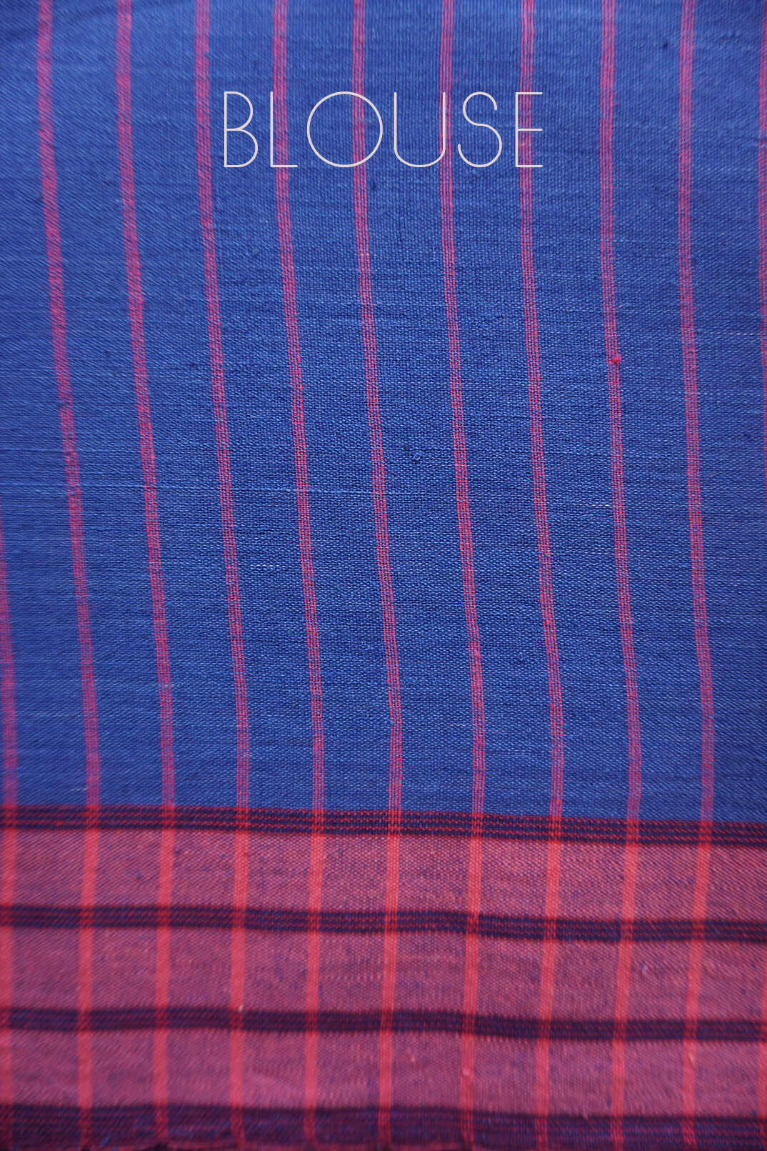 Blue and pink Bengal jamdani cotton saree - Niram Neela